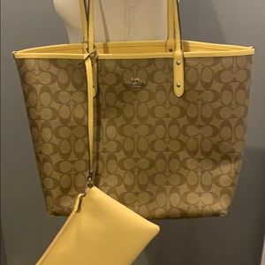 Coach purse/tote& matching wallet